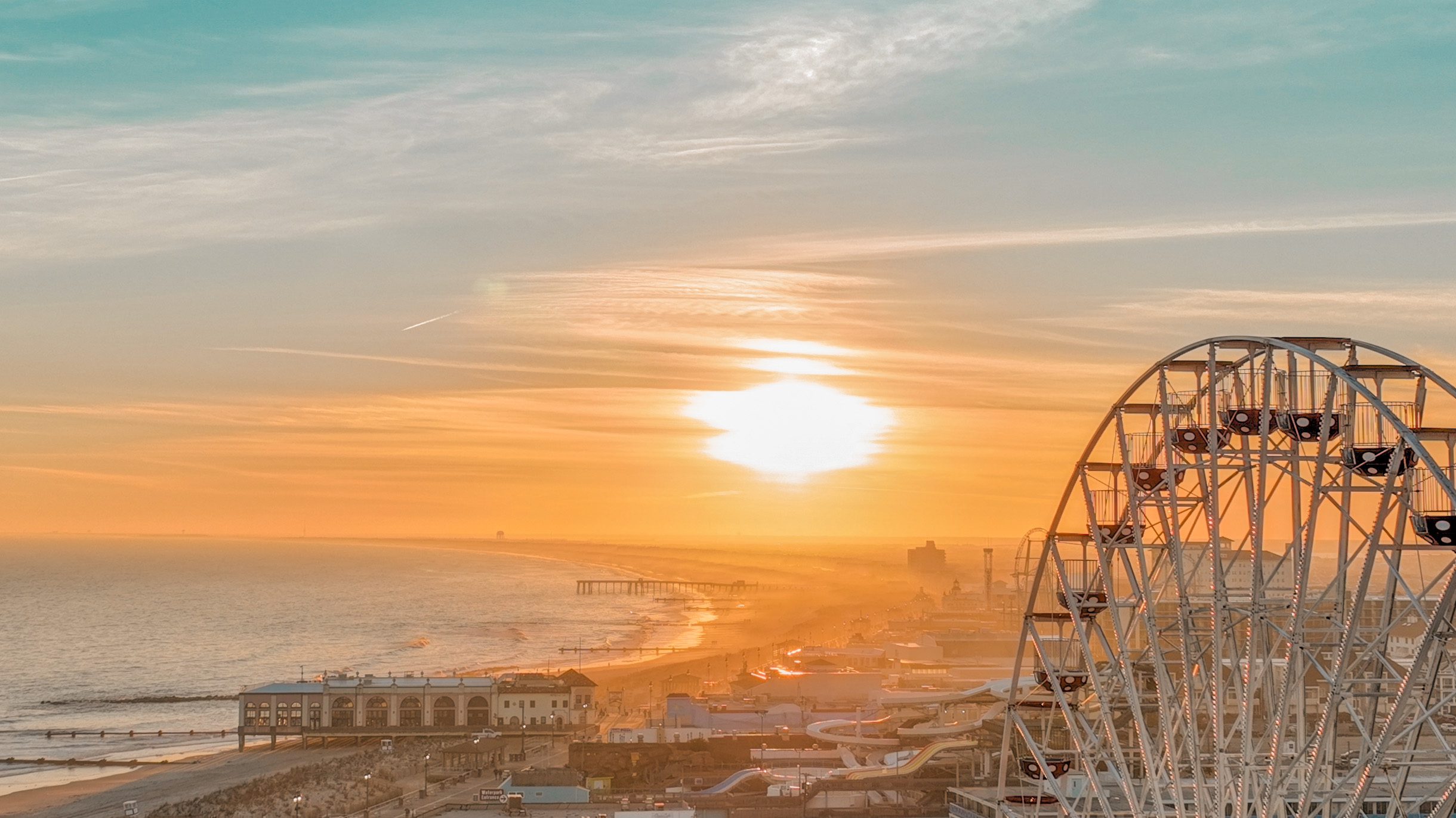 ocean city new jersey drone photography marketing websites ferris wheel sunset
