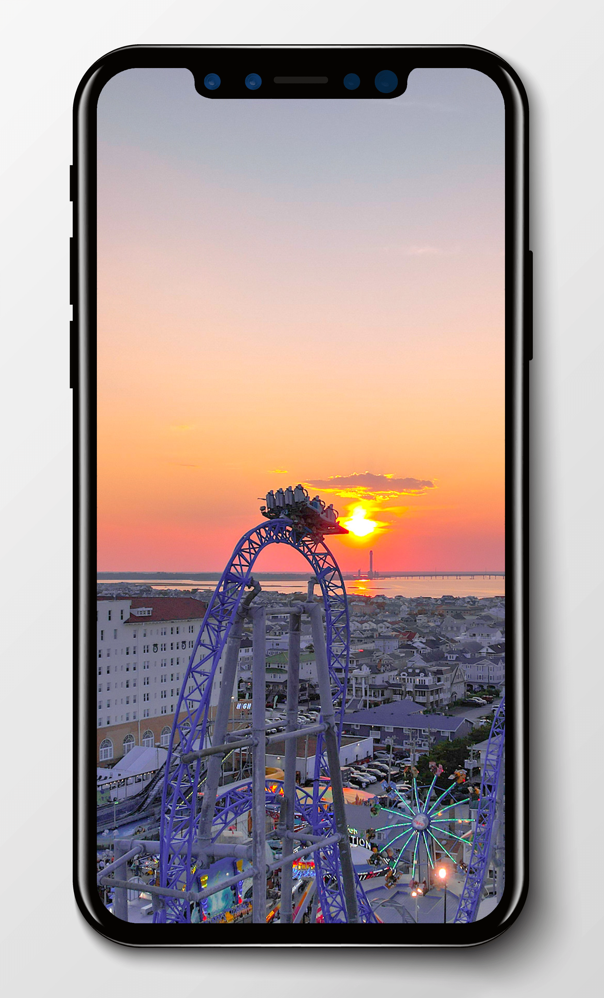 mockup Sunset Roller Coaster Wallpaper