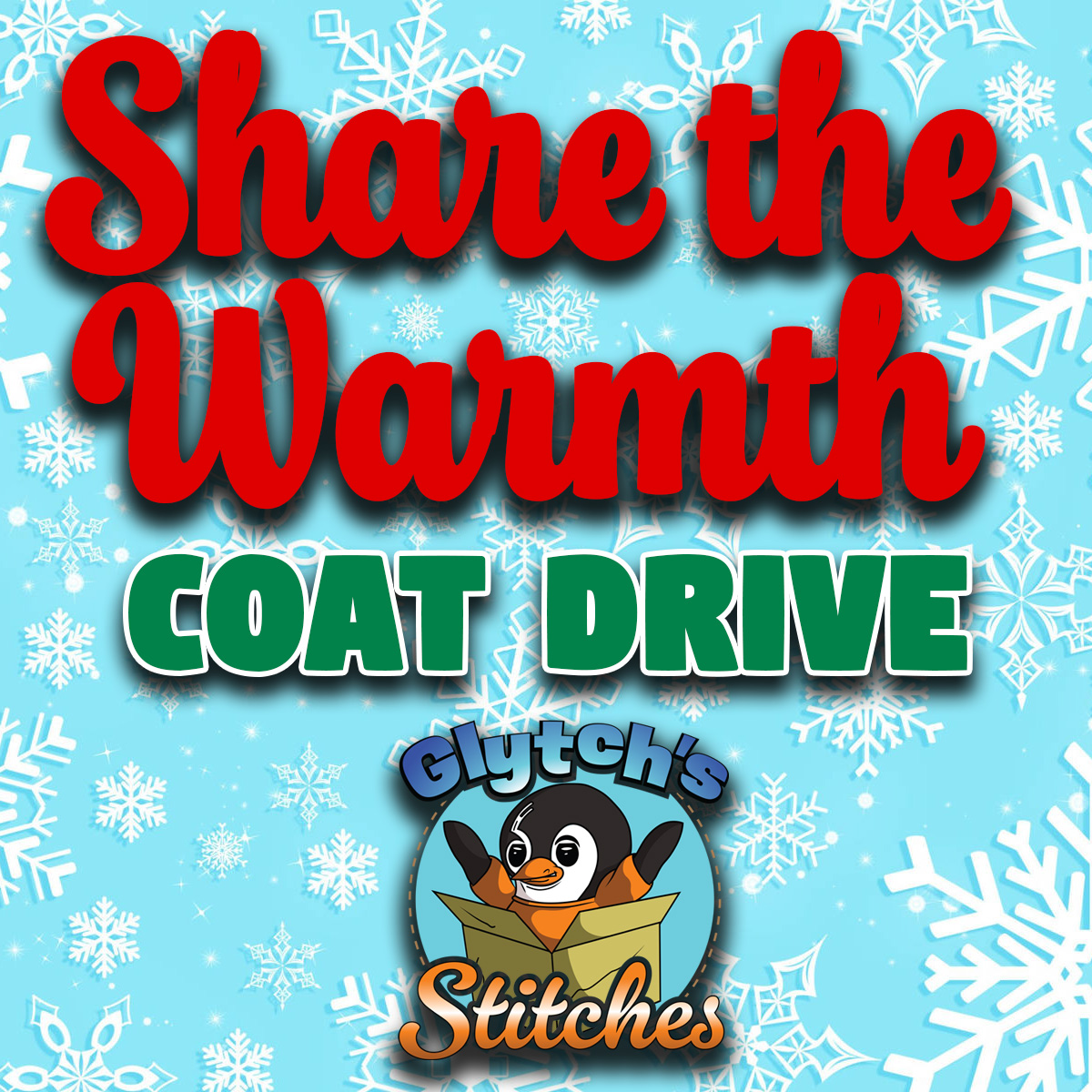 Share the Warmth Coat Drive for Glytch's Stitches Community Coat Closet is giving back to those in need