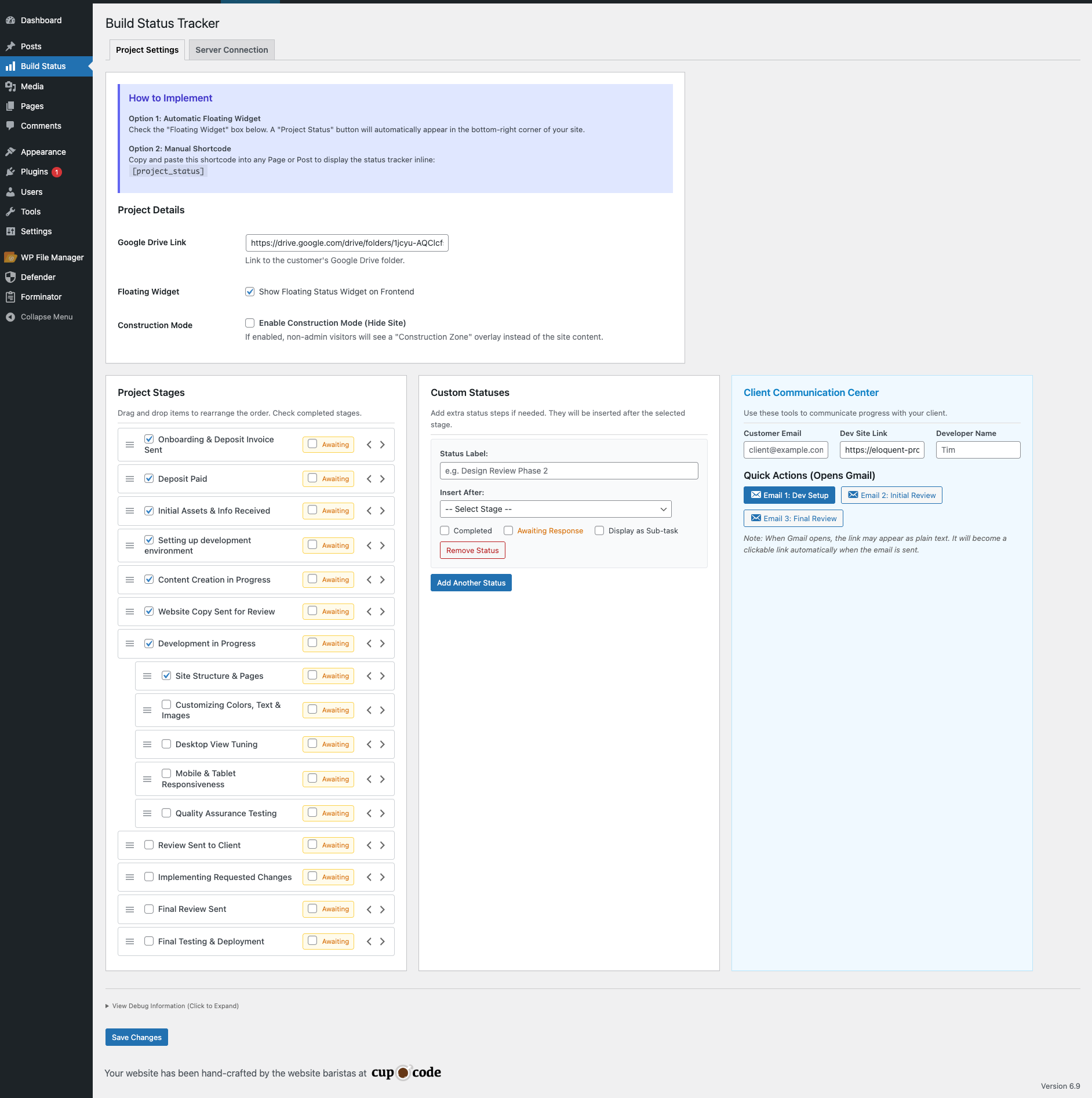grounds report status tracker