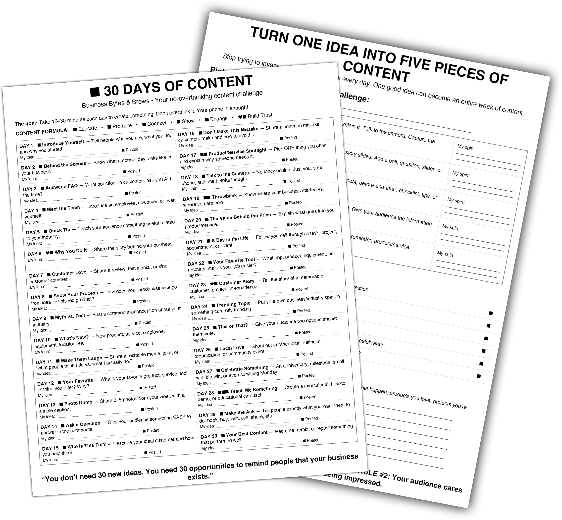 30 DAYS OF CONTENT